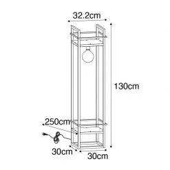 QAZQA Industriële vloerlamp zwart met hout - Cage Rack -Stehlampen Verkaufsladen 7876 105764 3