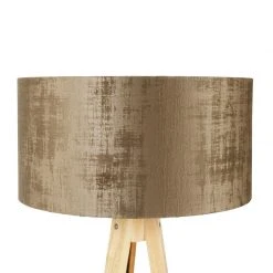 QAZQA Stehlampe Holz mit Stoffschirm braun 50 cm - Tripod Classic -Stehlampen Verkaufsladen 7891 104362 2