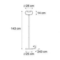QAZQA Art Deco Stehlampe schwarz mit Rauchglas - Busa -Stehlampen Verkaufsladen 7895 104346 4