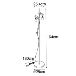 QAZQA Land Stehlampe schwarz mit Holz 2-Licht - Dami -Stehlampen Verkaufsladen 7930 103030 4
