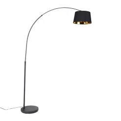 QAZQA Moderne Bogenlampe schwarz mit Gold - Arc Basic 29 QAZQA Moderne Bogenlampe schwarz mit Gold - Arc Basic -Stehlampen Verkaufsladen 7931 103294 13