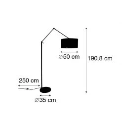 QAZQA Moderne Stehlampe schwarz Leinenschirm gelb 50 cm - Editor -Stehlampen Verkaufsladen 7933 104956 3