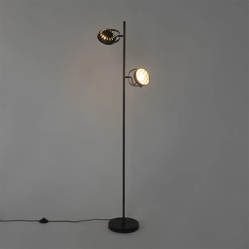 QAZQA Vintage Stehlampe rostbraun 2-flammig - Tamina 14 QAZQA Vintage Stehlampe rostbraun 2-flammig - Tamina – Bild 12