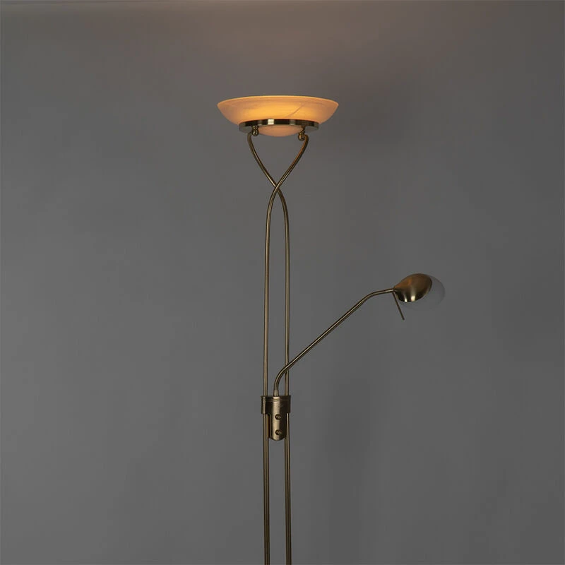 QAZQA Stehleuchte Messing inkl. LED und Dimmer mit Leselampe - Empoli 15 QAZQA Stehleuchte Messing inkl. LED und Dimmer mit Leselampe - Empoli – Bild 13