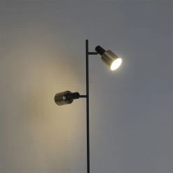 QAZQA Design-Stehlampe schwarz mit goldenen 2-Lichtern - Stijn -Stehlampen Verkaufsladen 7965 102533 8