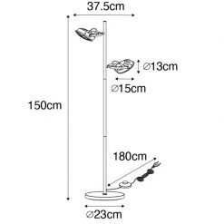 QAZQA Vintage Stehlampe schwarz 2-flammig - Tamina -Stehlampen Verkaufsladen 8011 104434 4