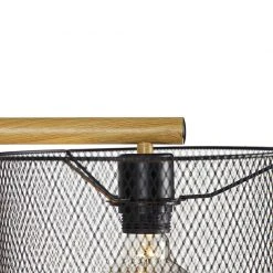 QAZQA Industrielle Stehlampe schwarz - Drum Mesh 18 QAZQA Industrielle Stehlampe schwarz - Drum Mesh -Stehlampen Verkaufsladen 8049 103178 3