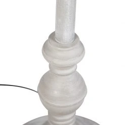 QAZQA Landhaus Stehlampe beige mit schwarzem Leinenschirm - Classico -Stehlampen Verkaufsladen 8061 93656 4