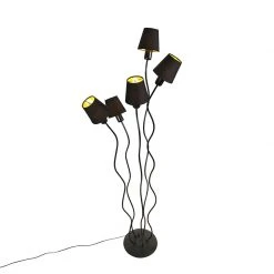 QAZQA Design Stehleuchte schwarz 5-Licht mit Klemmkappe - Wimme -Stehlampen Verkaufsladen 8087 103550 6