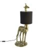 QAZQA Vintage Stehlampe Messing Stoffschirm schwarz - Giraffe To -Stehlampen Verkaufsladen 8123 103809 0