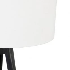 QAZQA Stehleuchte Stativ schwarz mit Schirm weiß 50 cm - Tripod Classic -Stehlampen Verkaufsladen 8141 104104 2