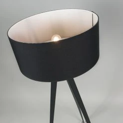 QAZQA Moderne Stehlampe schwarz mit schwarzem Schirm - Ilse -Stehlampen Verkaufsladen 8153 93703 3