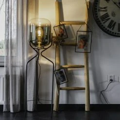 QAZQA Design-Stehlampe schwarz mit Goldglas - Bliss -Stehlampen Verkaufsladen 8179 104857 13