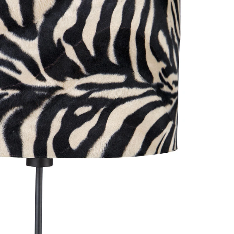 QAZQA Stehlampe schwarzer Schirm Zebra Design 40 cm verstellbar - Parte 4 QAZQA Stehlampe schwarzer Schirm Zebra Design 40 cm verstellbar - Parte – Bild 2
