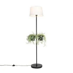 QAZQA Moderne Stehlampe schwarz mit Glas 33 cm - Roslini