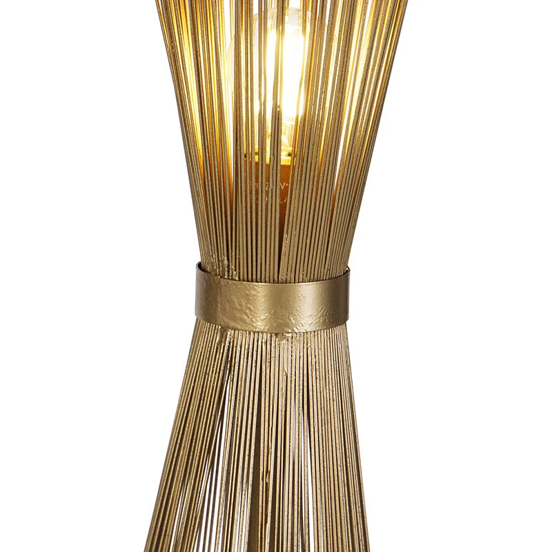QAZQA Art Deco Stehlampe Gold - Besen 6 QAZQA Art Deco Stehlampe Gold - Besen – Bild 4