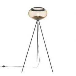 QAZQA Moderne dreibeinige Stehlampe schwarz mit Gold - Lucas -Stehlampen Verkaufsladen 8262 105148 8