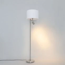 QAZQA Stehlampe Stahl mit Schirm weiß und Leselampe - Jelena -Stehlampen Verkaufsladen 8262 105569 12