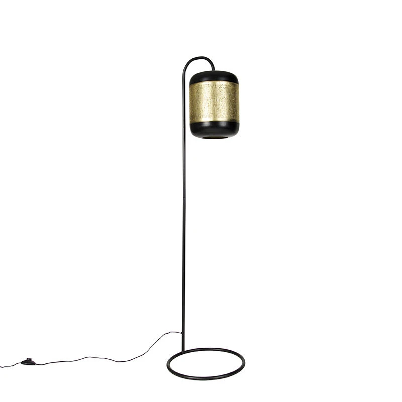 QAZQA Vintage vloerlamp zwart met messing - Kayleigh 16 QAZQA Vintage vloerlamp zwart met messing - Kayleigh – Bild 14