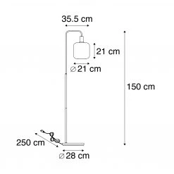 QAZQA Design Stehlampe schwarz mit gold mit Rauchglas - Zuzanna -Stehlampen Verkaufsladen 8329 104560 3