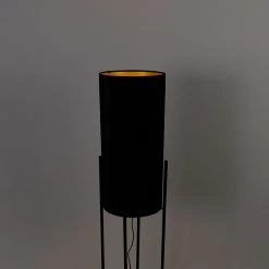 QAZQA Design Stehleuchte schwarz Samtschirm schwarz/gold - Rich -Stehlampen Verkaufsladen 8332 103280 10