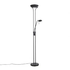 QAZQA Stehleuchte schwarz mit Leseleuchte inkl. LED und Dimmer - Diva 2 -Stehlampen Verkaufsladen 8366 91863 14