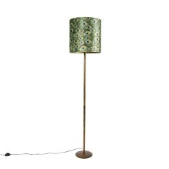 QAZQA Vintage Stehleuchte Gold mit Pfauenschirm 40 cm - Simplo 21 QAZQA Vintage Stehleuchte Gold mit Pfauenschirm 40 cm - Simplo -Stehlampen Verkaufsladen 8374 98106 9