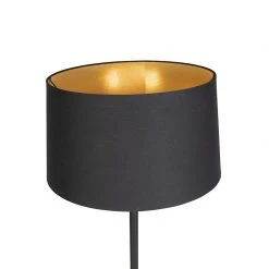 QAZQA Moderne Stehleuchte schwarz mit schwarzem Schirm 45 cm - Simplo -Stehlampen Verkaufsladen 8383 102172 5