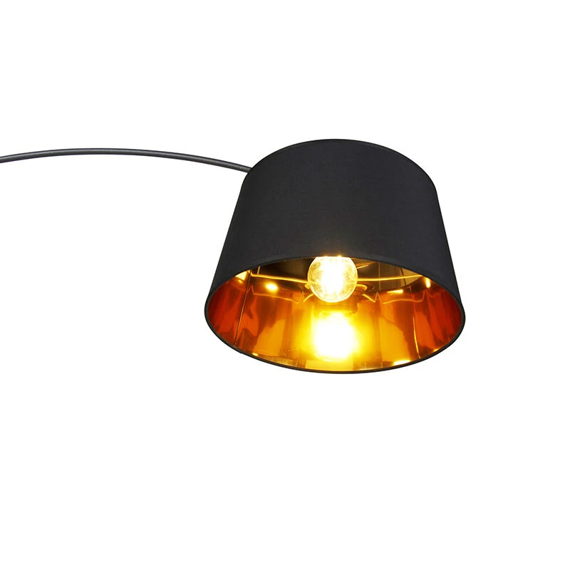QAZQA Moderne Bogenlampe schwarz mit Gold - Arc Basic 12 QAZQA Moderne Bogenlampe schwarz mit Gold - Arc Basic – Bild 10