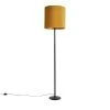 QAZQA Schwarze Stehlampe mit Veloursschirm Ocker mit Gold 40 cm - Simplo -Stehlampen Verkaufsladen 8401 98099 0