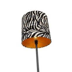 QAZQA Moderne Stehlampe schwarz Stoffschirm Zebra 40 cm - Simplo -Stehlampen Verkaufsladen 8422 104167 5