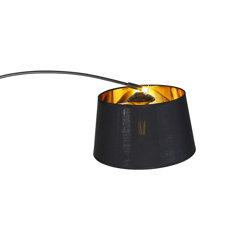 QAZQA Moderne Bogenlampe schwarz mit Gold - Arc Basic 13 QAZQA Moderne Bogenlampe schwarz mit Gold - Arc Basic – Bild 11