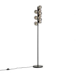 QAZQA Stehlampe schwarz mit Rauchglas 12-flammig - Bianca -Stehlampen Verkaufsladen 8443 104767 7