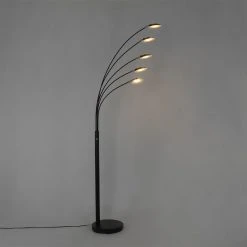 QAZQA Design Stehleuchte schwarz inkl. LED 5-flammig - Sixties Trento -Stehlampen Verkaufsladen 8451 104444 16
