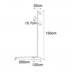 QAZQA Moderne Stehlampe Stahl 3-Licht - Jeana -Stehlampen Verkaufsladen 8457 103904 4