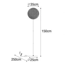 QAZQA Ländliche Stehlampe schwarz mit Rattan 35 cm - Kata -Stehlampen Verkaufsladen 8457 105550 3