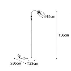 QAZQA Moderne Stehlampe schwarz - Carmen -Stehlampen Verkaufsladen 8518 103500 3