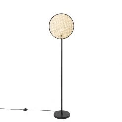 QAZQA Ländliche Stehlampe schwarz mit Rattan 35 cm - Kata -Stehlampen Verkaufsladen 8524 105550 8