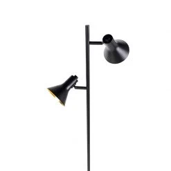 QAZQA Moderne Stehleuchte schwarz mit 2 goldenen Lichtern - Magno -Stehlampen Verkaufsladen 8550 99076 11