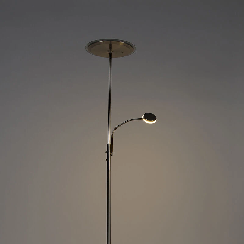 QAZQA Moderne Stehlampe Stahl inkl. LED mit Fernbedienung und Lesearm - Strela 19 QAZQA Moderne Stehlampe Stahl inkl. LED mit Fernbedienung und Lesearm - Strela – Bild 17