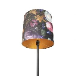 QAZQA Romantische Stehleuchte schwarz mit Blumenschirm 40 cm - Simplo -Stehlampen Verkaufsladen 8693 102174 4