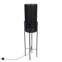 QAZQA Design Stehleuchte schwarz mit Leinenschirm schwarz - Rich -Stehlampen Verkaufsladen 8697 103285 11