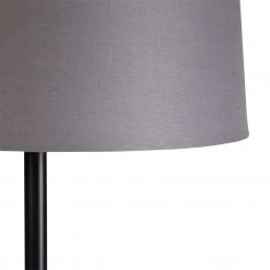 QAZQA Schwarze Stehlampe mit Leinenschirm dunkelgrau 45 cm - Simplo -Stehlampen Verkaufsladen 8717 98577 2