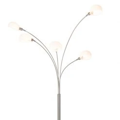 QAZQA Design Stehleuchte Stahl mit Opalglas 5-flammig - Sixties Marmo -Stehlampen Verkaufsladen 8722 104442 2