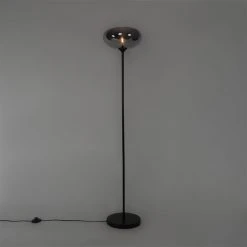 QAZQA Art Deco Stehlampe schwarz mit Rauchglas - Busa -Stehlampen Verkaufsladen 8754 104346 11