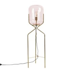 QAZQA Art Deco Stehlampe Messing mit rosa Glas - Bliss 29 QAZQA Art Deco Stehlampe Messing mit rosa Glas - Bliss -Stehlampen Verkaufsladen 8762 102121 13