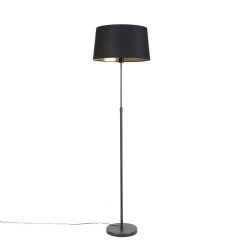 QAZQA Schwarze Stehlampe mit schwarzem Schirm verstellbar 45 cm - Parte -Stehlampen Verkaufsladen 8771 98591 10