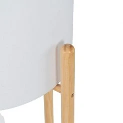 QAZQA Land Stehlampe Holz mit weißem Schirm - Lengi -Stehlampen Verkaufsladen 8822 102915 5