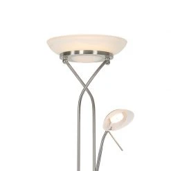 QAZQA Stehlampe Stahl inkl. LED und Dimmer mit Leselampe - Empoli 23 QAZQA Stehlampe Stahl inkl. LED und Dimmer mit Leselampe - Empoli -Stehlampen Verkaufsladen 8865 103423 2