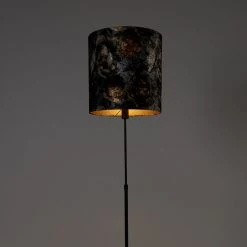 QAZQA Stehlampe schwarz Blumenmuster 40 cm verstellbar - Parte -Stehlampen Verkaufsladen 8885 104180 10